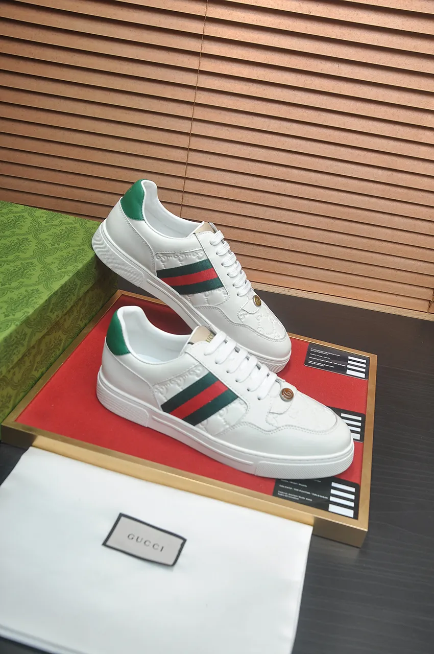Men's men's shoes💰420💶[GUCCI Gucci] official website 1:1 men's sports shoes are now on the market, using original Gucci fabric + gluten lining, plus the official website original 1:1 comfortable outsole. Fashionable and versatile, super comfortable and breathable. 5 colors available, standard shoe size 38/45 (custom-made sizes 45 are non-refundable)